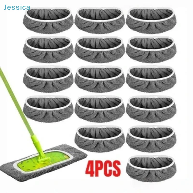〔S〕4Pcs Mop Cloth Absorbent Sponge Flat Mop Microfiber Washable Mop Pads Washable Wet Pads Sponge Water Absorption
