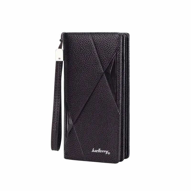 

RFID Blocking Large Capacity Purse Solid Soft Leather Multi-functional Money Clutch Bag Zipper Men Long Wallet Business Billfold