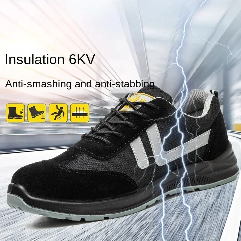 Safety Shoes Electrical Insulation Anti-smashing Anti-piercing Safety Shoes for Men One for Each Generation.