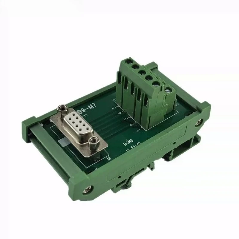 Terminal block DB9-M7 female DB9 adapter board, terminal board DIN35 guide rail installation