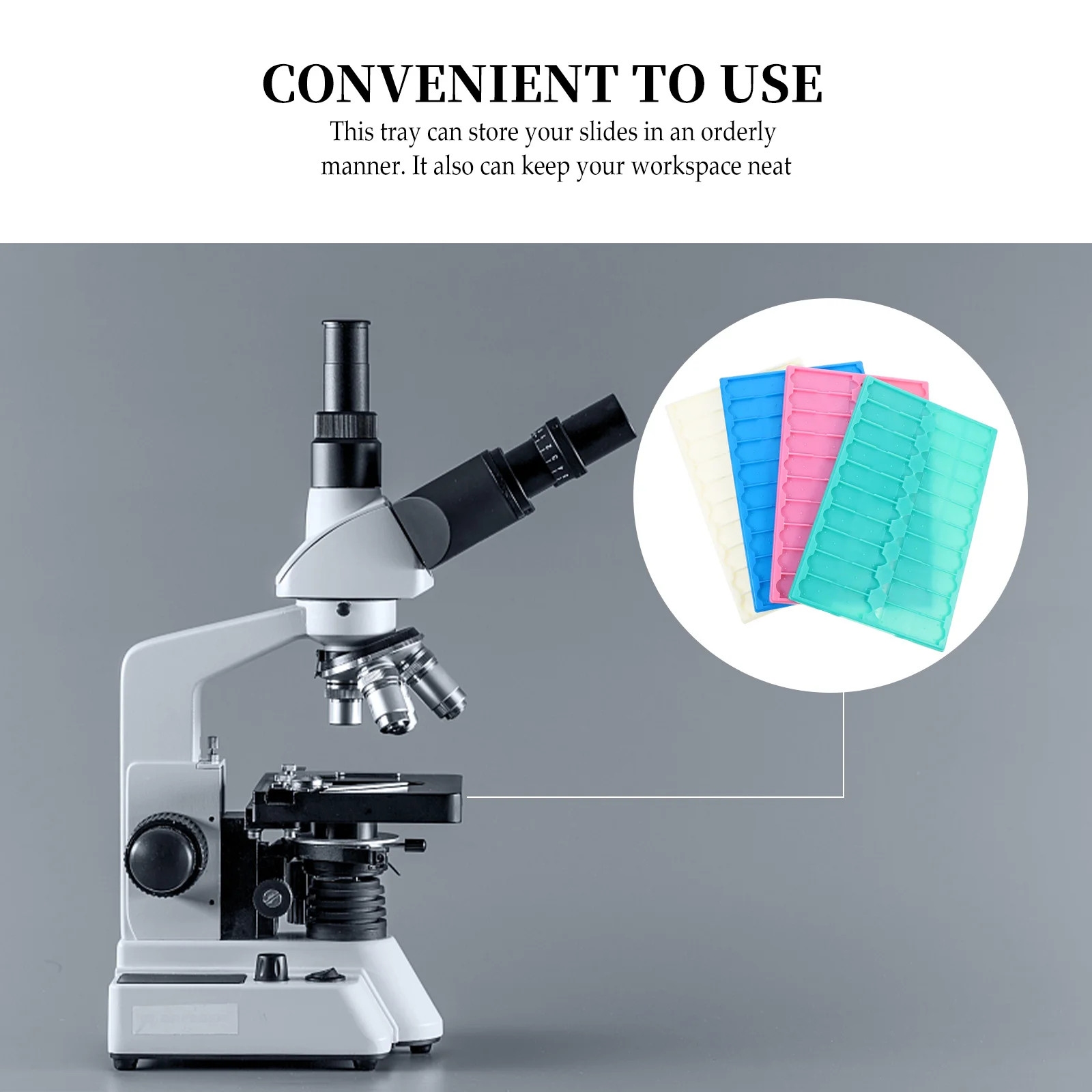 4-teilige Objektträger-Aufbewahrungsplatte, stapelbares Tablett, Inhaltsblatt, Mikroskopplatten, Objektträger, vorbereitete Halterung,