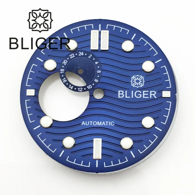 BLIGER NH37 NH39 Watch Dial 29mm Blue Black White Dial Green Luminous FIT 40mm /41mm/43mm Watch Case