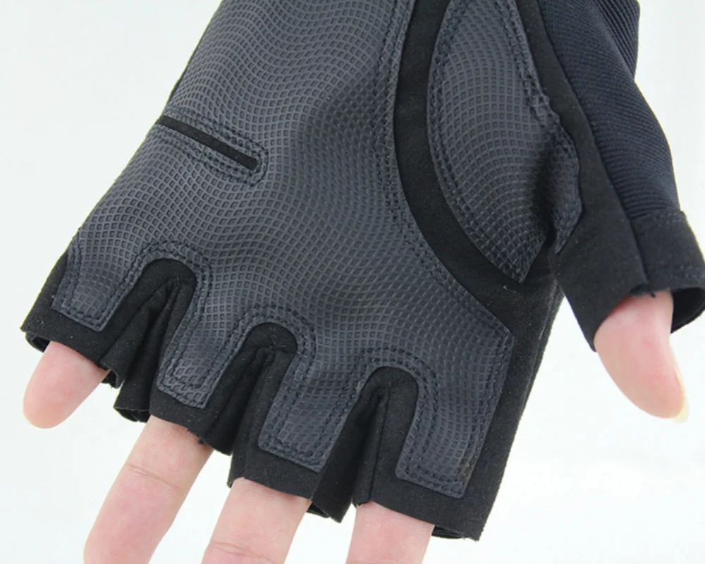 Guantes de medio dedo antideslizantes para exteriores, guantes tácticos para deportes, tiro, caza, Airsoft, motocicleta, negro