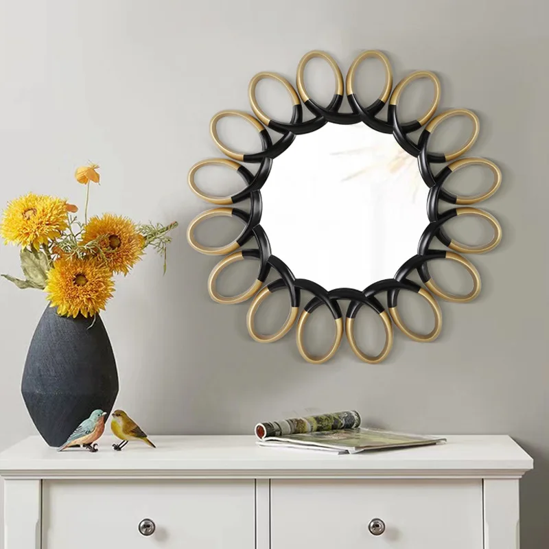 

Wall hanging wall decorative mirror American sunflower wall decoration living room dining room background hanging European