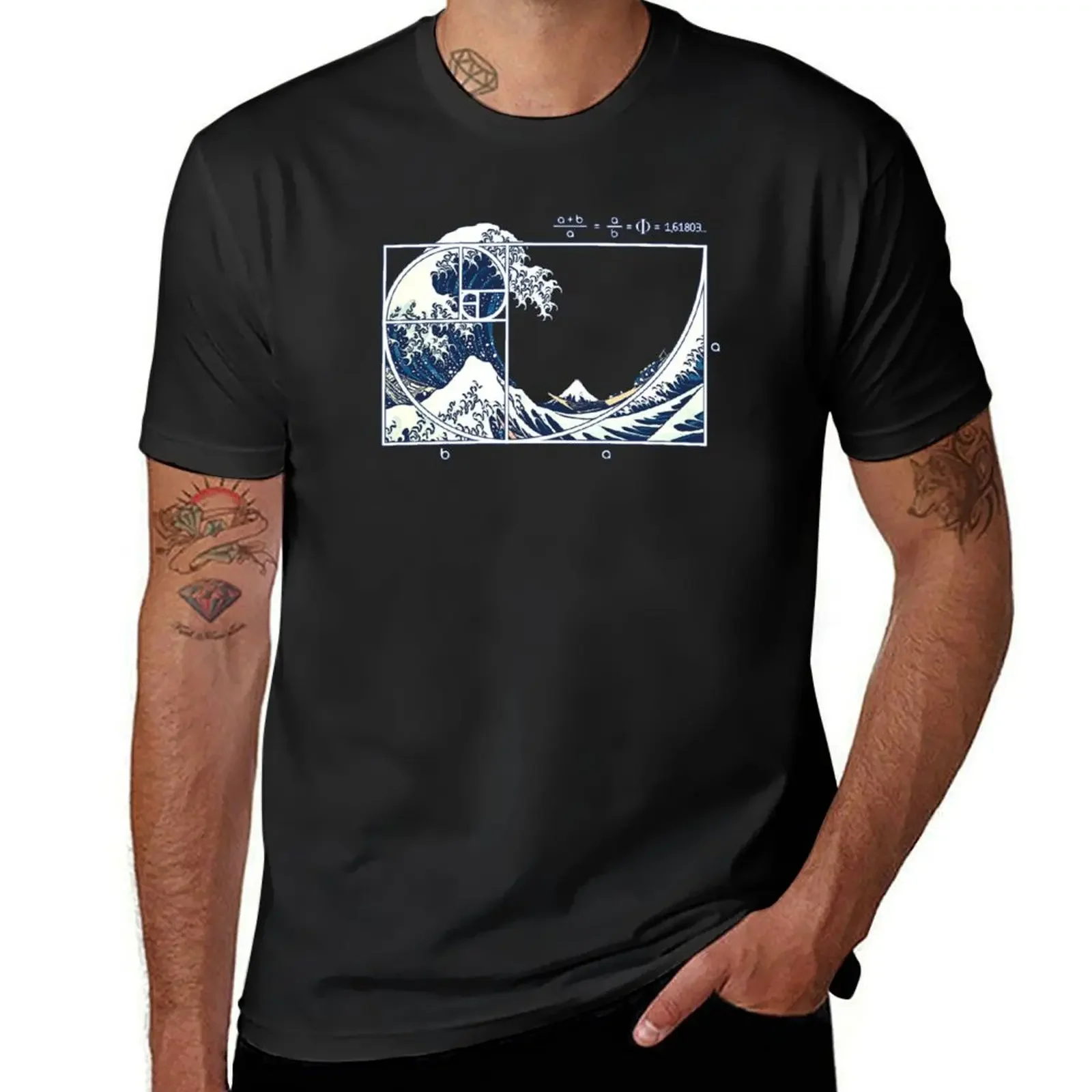 

The Great Fibonacci Wave T-Shirt graphic tee shirt quick drying baggy shirts T-shirt men