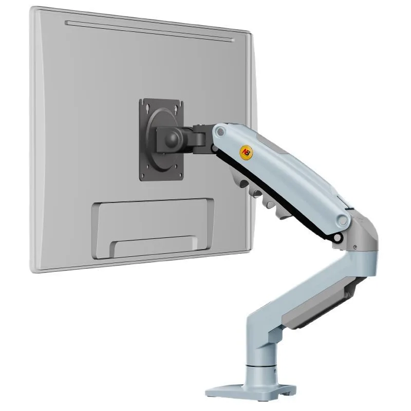

Gray, computer monitor stand, robotic arm, screen bracket, desktop lifting and rotating base.
