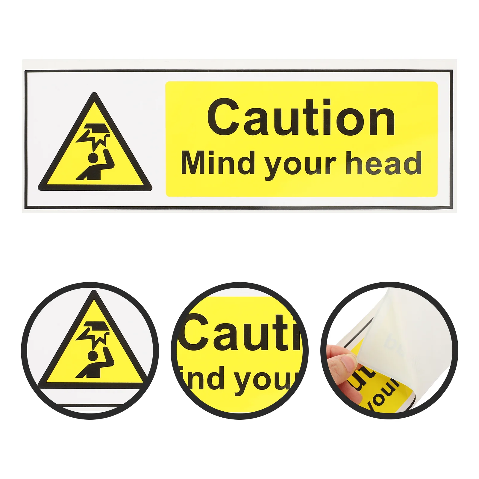 Be Careful Head Stickers Warning Label Emblems Pp Water Proof Low Ceiling Signs Watch Your Decal Caution Pvc Labels
