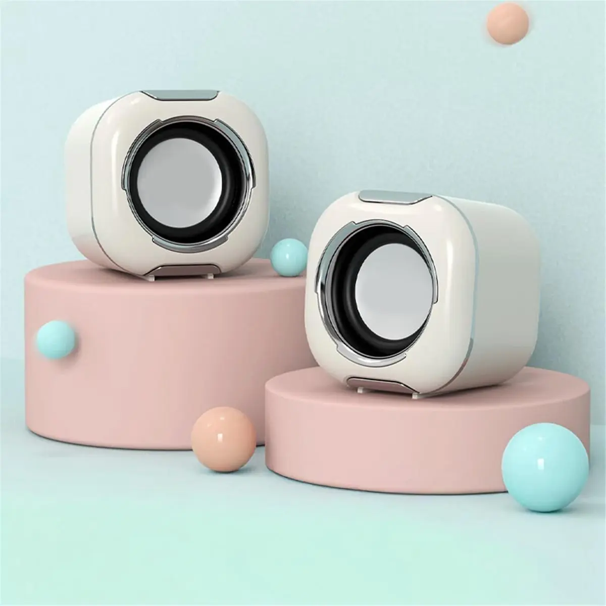 Computer Speakers with Innovative Diamonds Diaphragm, USB Powered HiFi Stereo, Inline Volume Control, Noise Reduction