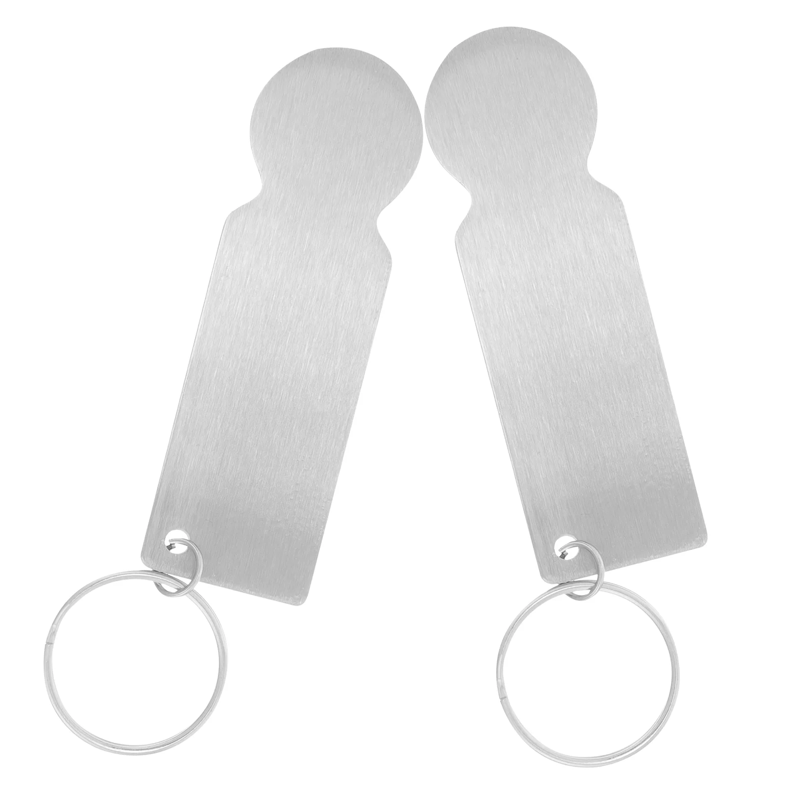 2 Pcs Cart Token Keyring Metal Keychain for Change Silver Stainless Steel Shopping