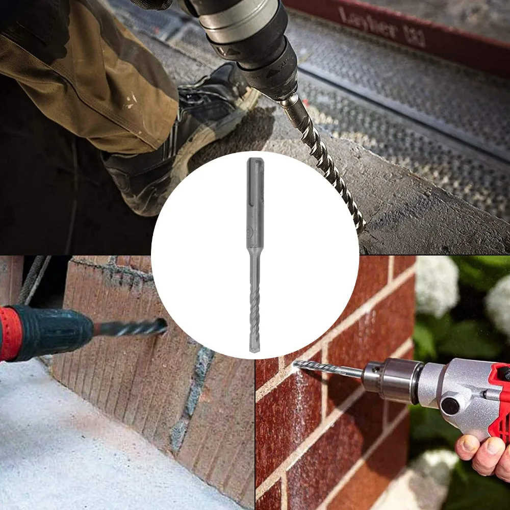 5pcs Cemented Carbide Tip Rotary Hammer Drill Bit Spiral 2 Flutes 6mm Open Diameter Concrete Drill Bit 5/32 Inch Shank