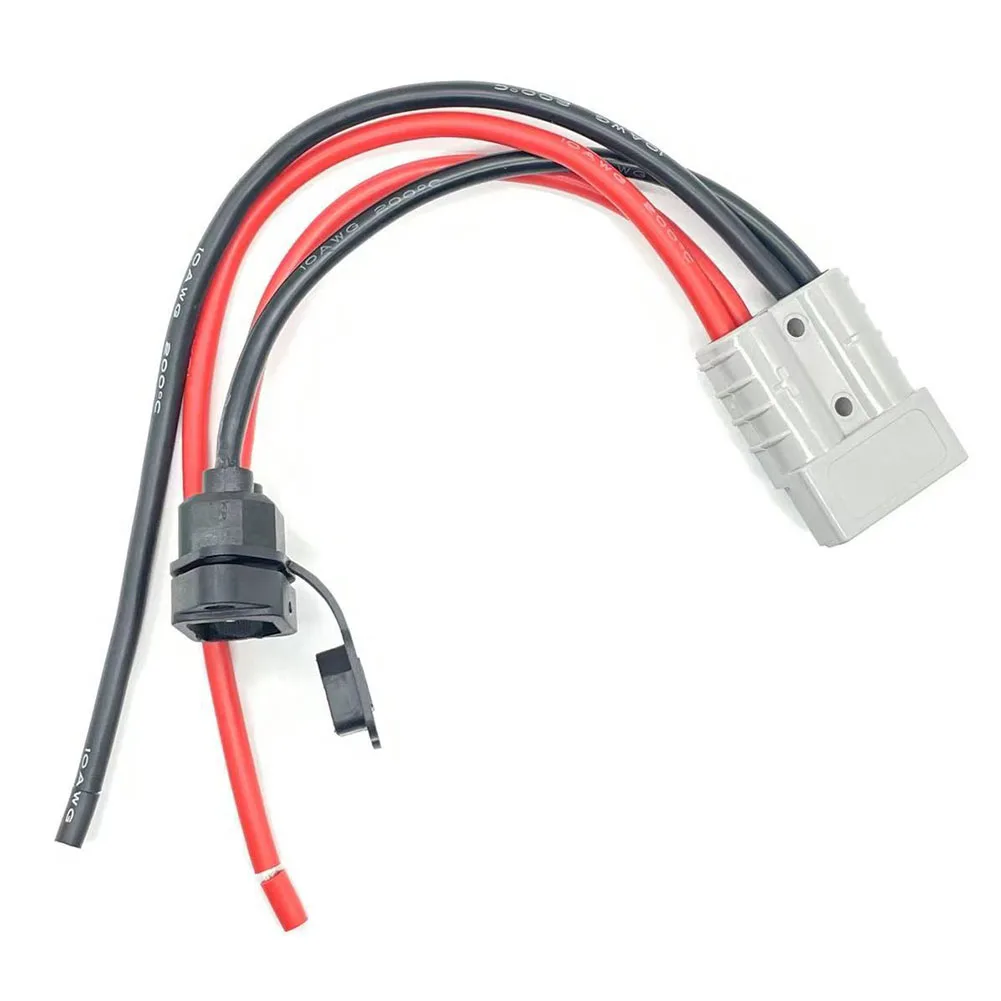 50 Amp Forklift Connector Extension Cable with Dust Cover for Battery Cable Connections Suitable for Solar Panels and Vehicles