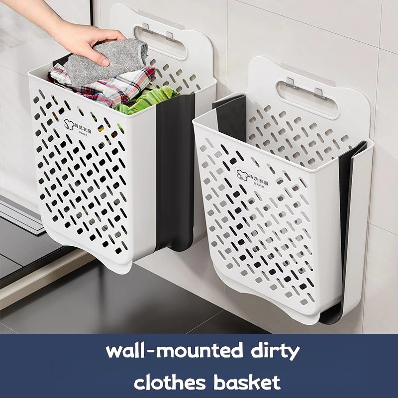 Fali Hajtható Mosógé Gödör Hordozható Szennyes Gödör Térhatékony Fürdő, Otthoni Tároló Szervező