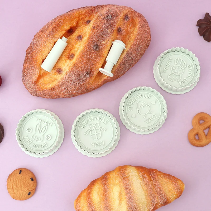 

Cookie Molds, Fondant cake Decor Mold, Cookie stamps, Eco-friendly Plastics, Household Baking Tools, Easter,Bunny,Chick, Egg,4pc