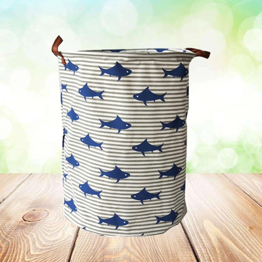 

1Pcs Foldable Cotton Linen Storage Barrel Laundry Basket Clothes Organizer Suitable for Dorm Apartment Storage