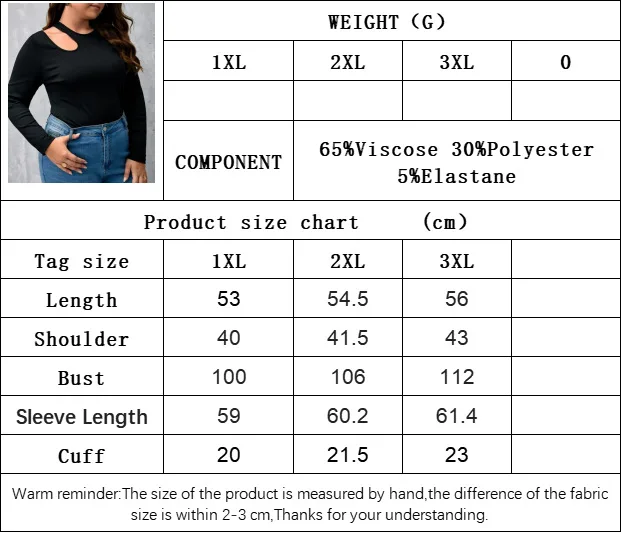 Plus Size Women's Black Threaded Knitted Sweater Crew Neck Long Sleeve Bottom Shirt Slim Fit Hollow Top oversized t shirt