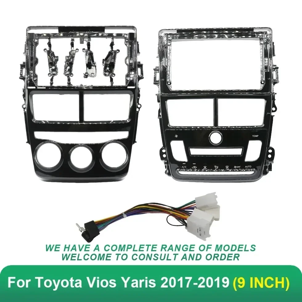 

Car audio fascia frame 9 Inch Adapter Android Radio Dash Fitting Panel Kit For Toyota Vios Yaris 2017-2019