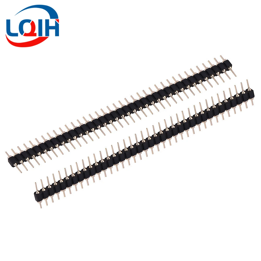 10CS Pitch 2.54Mm 1X40 2X40 Pin Enkele Dubbele Rij Rechte Hoek Rechte Smt Smd Ronde male Header Connector