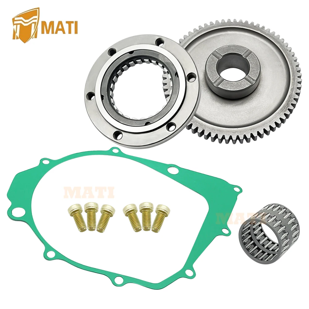 MATI Starter Starting Clutch One Way Gear Bearing Gasket for Yamaha Warrior 350 Raptor 350 Big Bear 350 Kodiak 400 Moto-4 350