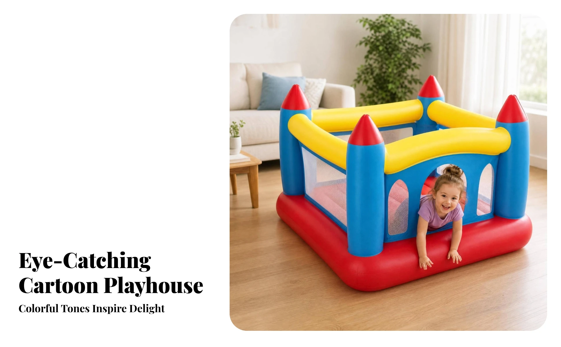 Arched Openings Inflatable Jump House Castle-Style Jump House Easy to Set up Inflatable Castle Bouncer for Children