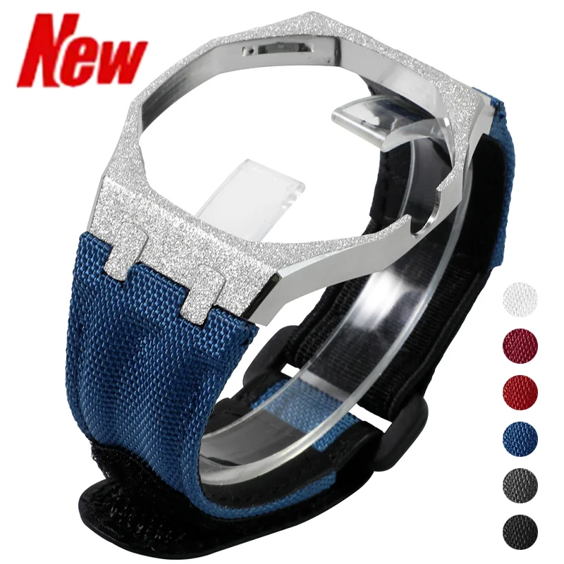 Stainless Steel Watch Case Nylon Strap Mod Kit For Swatch X AP Royal Pop Pocket Changer To Watch Personalized Accessories