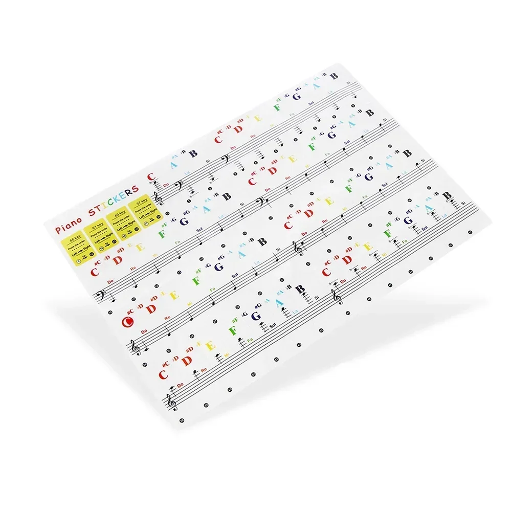 Make Piano Learning Fun With Transparent And Colorful Keyboard Stickers, PVC Material, Suitable For 88614937 Keys