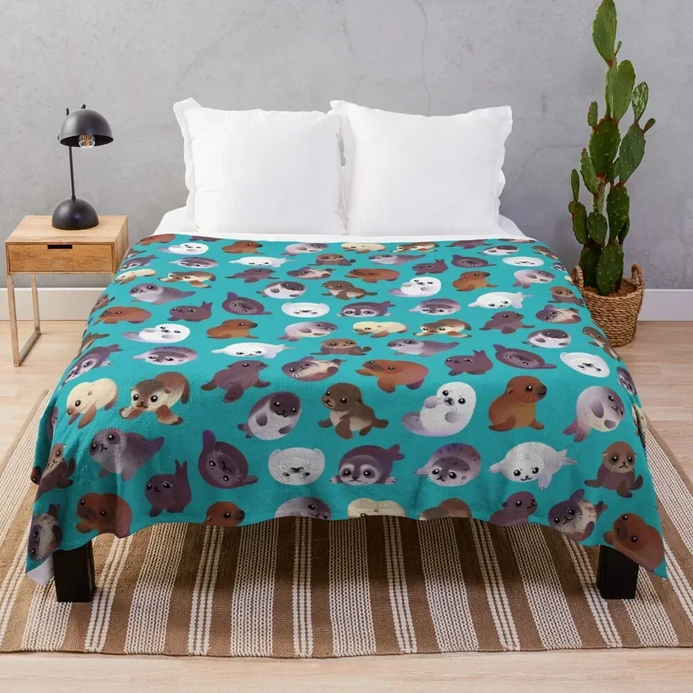 

Seal pup Throw Blanket warm winter Winter beds Quilt Blankets