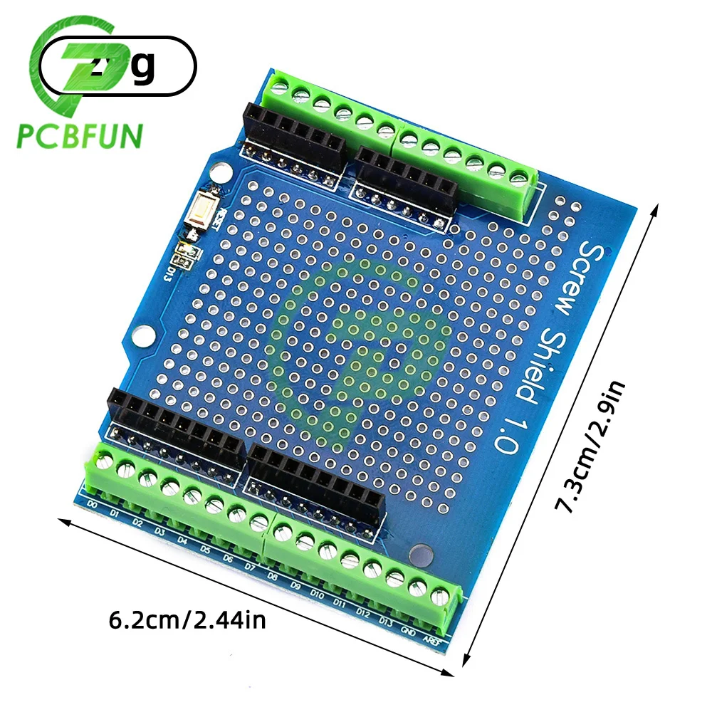 Proto Screw Shield Assembled Prototype Expansion Board 1.0 for Arduino Open Source Reset Button for Breadboard Terminal