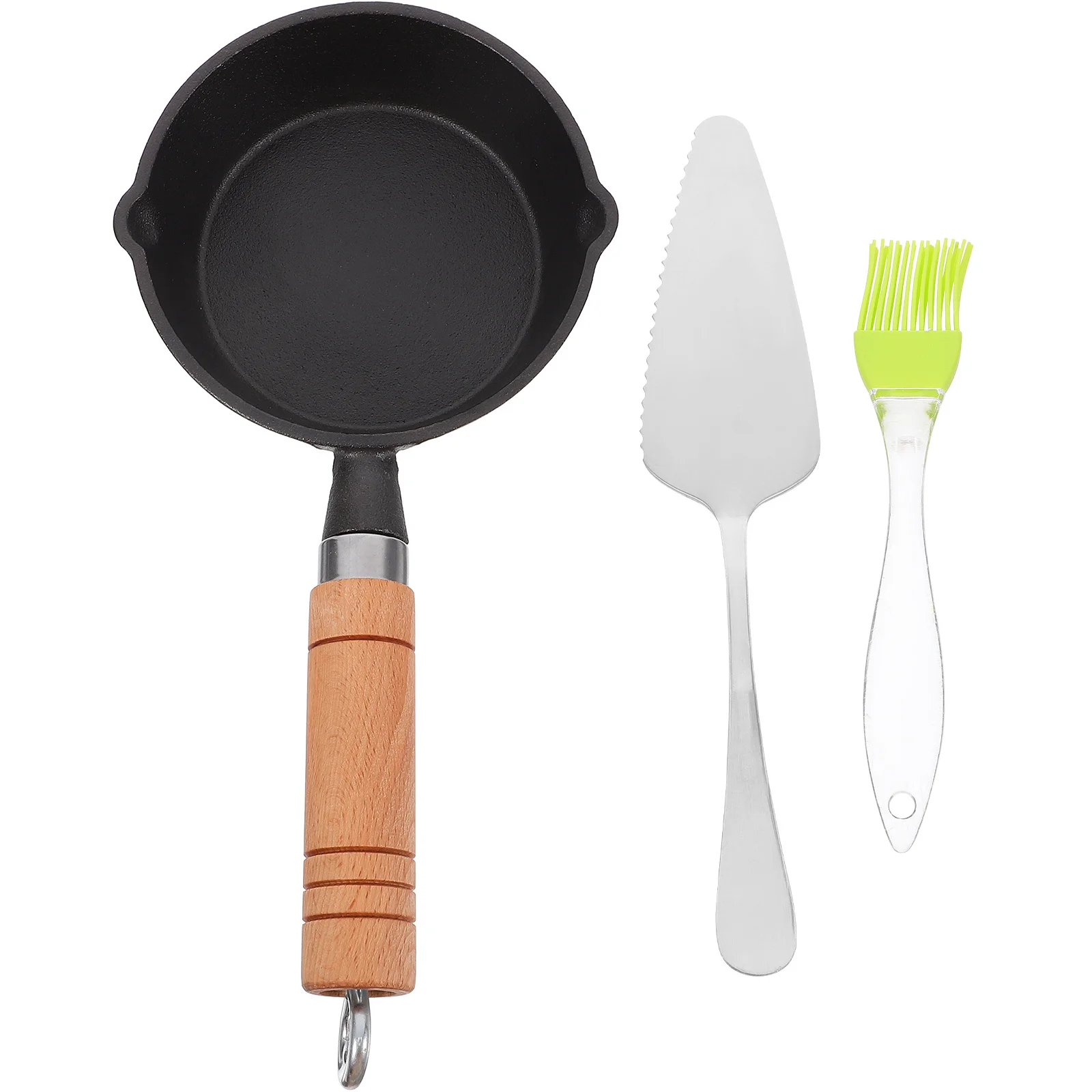 

1Set Small Cast Iron Skillet Nonstick Frying Pan Practical Kitchen Essentials Comfortable Feel Long Time Use Frying Pan