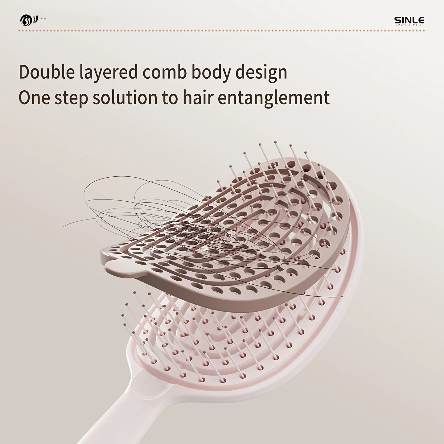 1-Piece Self-Cleaning Rib Comb Air Cushion Brush for High Crown Volume, Women's Home Use Airbag Massage Curling Brush, Quick and Easy to Clean Detangling Brush with Abs Plastic Handle, Essential Gift Comb