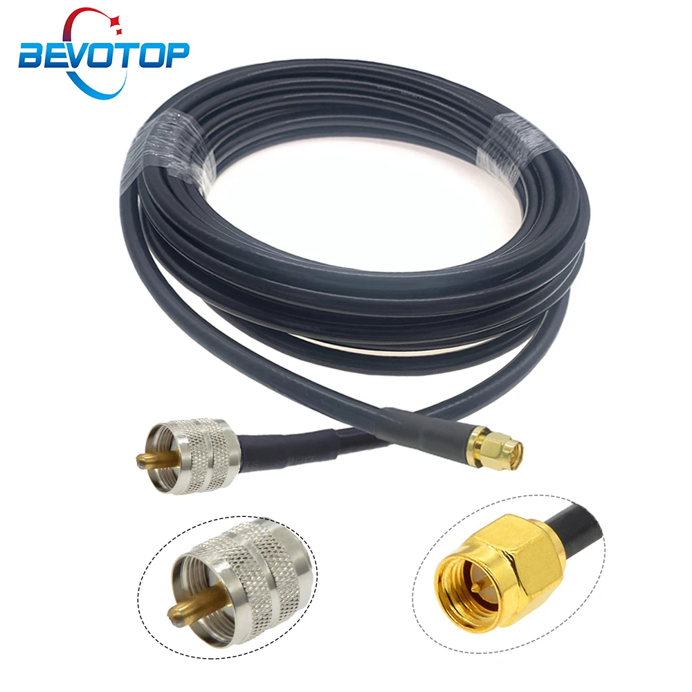 BEVOTOP LMR240 Cable UHF Male to SMA Male Plug Connector 50-4 Coaxial Pigtail Jumper 4G 5G LTE Extension Cord RF Adapter Cables