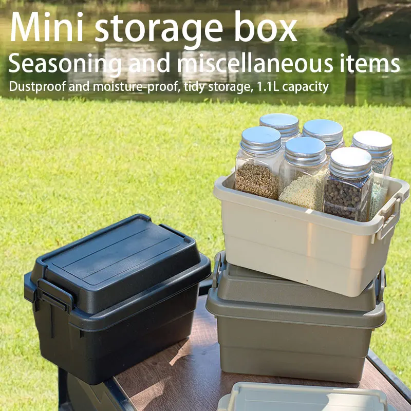 

Outdoor Camping Desktop Mini Storage Box Seasoning Bottle Storage Travel Small Tools Miscellaneous Storage Box Barbecue Camping