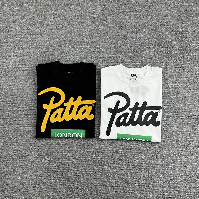 PATTA Short Sleeve t shirt Letter Print 2026 Summer Loose Breathable Cotton Top Street Men Casual Patta T-shirt
