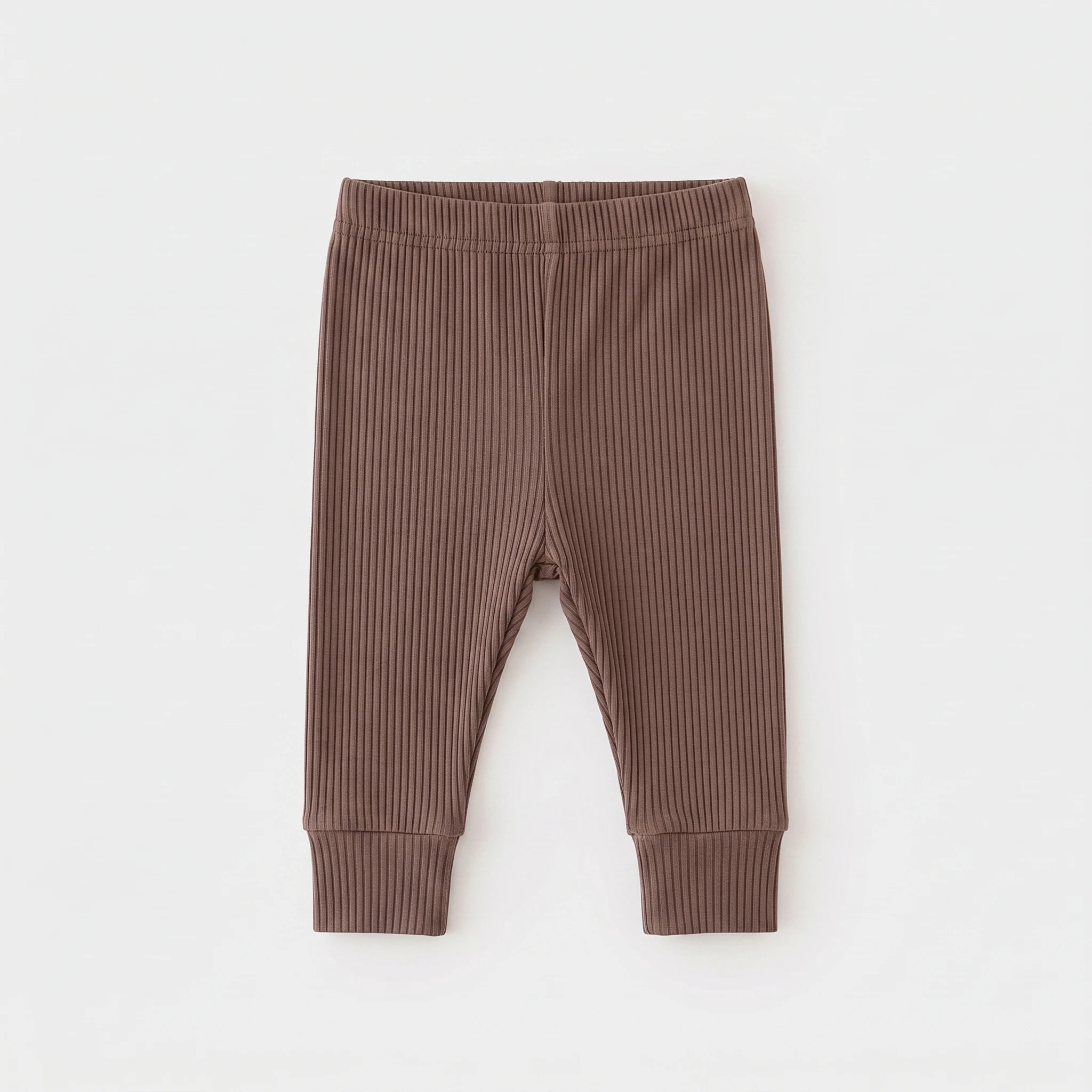 Unisex Baby Boy Clothes 4‑Pcs Ribbed Leggings Set, Infant Solid Striped Elastic Waist Stretch Cuffed Pants