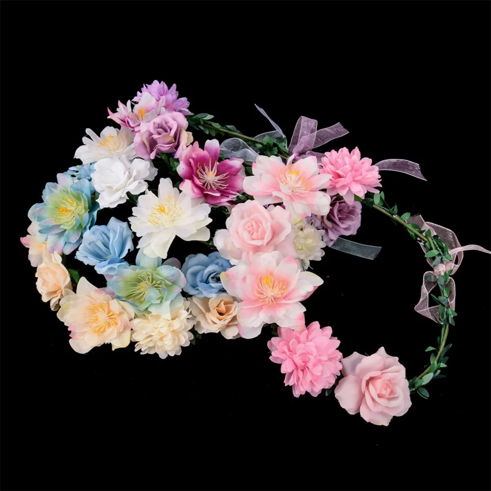 Led Headband Multicolor Light Hairband Glow Hairband Floral Flower Headband For Festival Girls Party - view 2