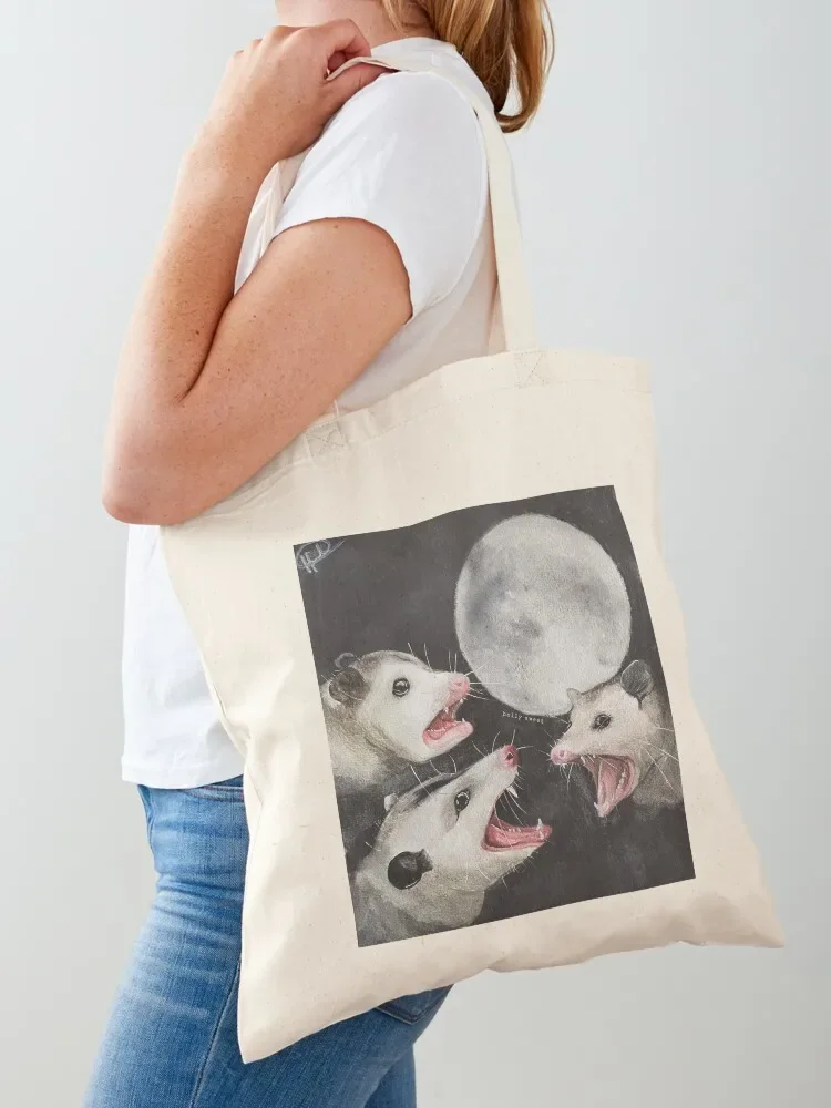 Possums howling at moon design Tote Bag Women's shopper eco pack female bag
