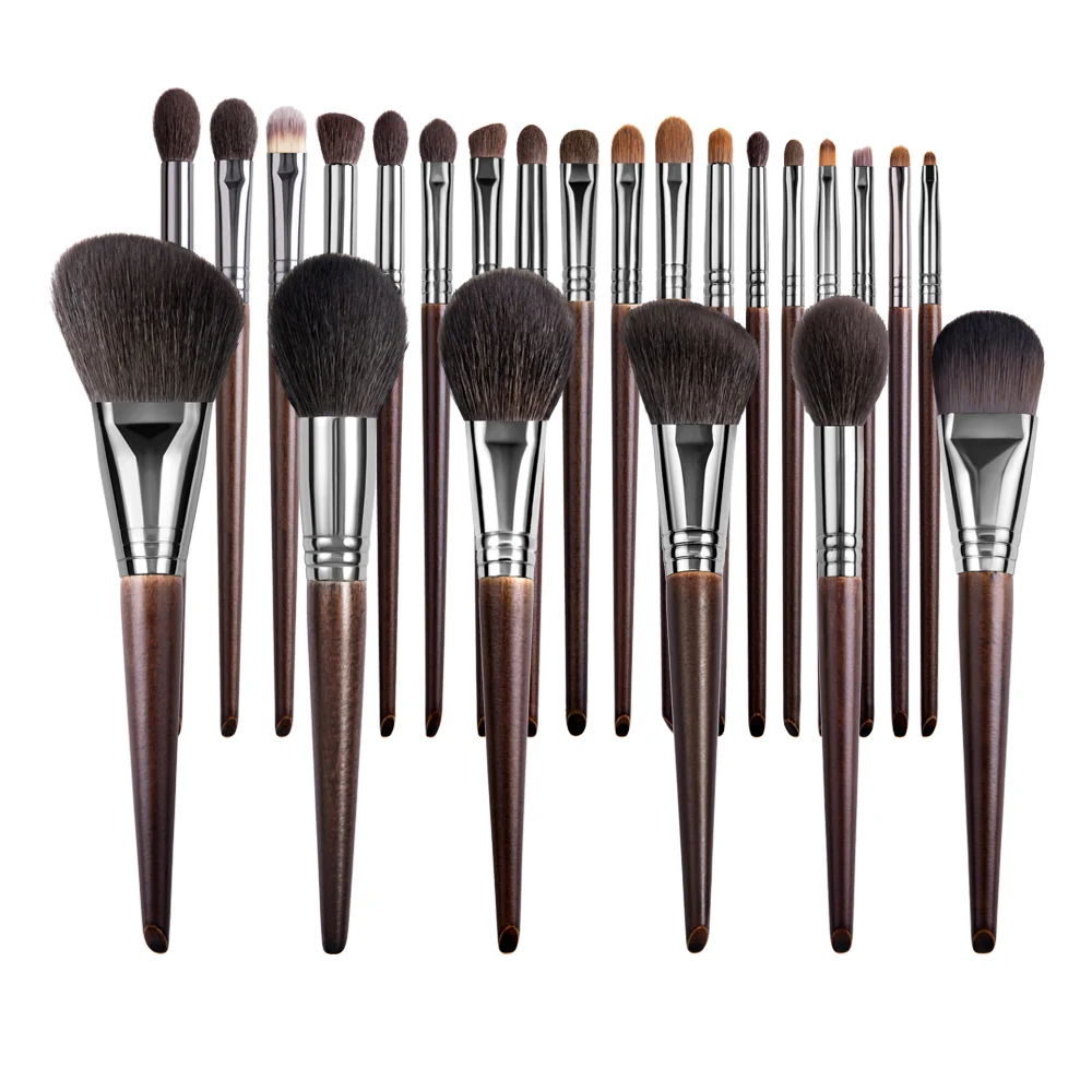 Bethy Beauty 24PCS Natural Goat Hair Makeup Brushes Set Professional Kit blending smudging brush shader