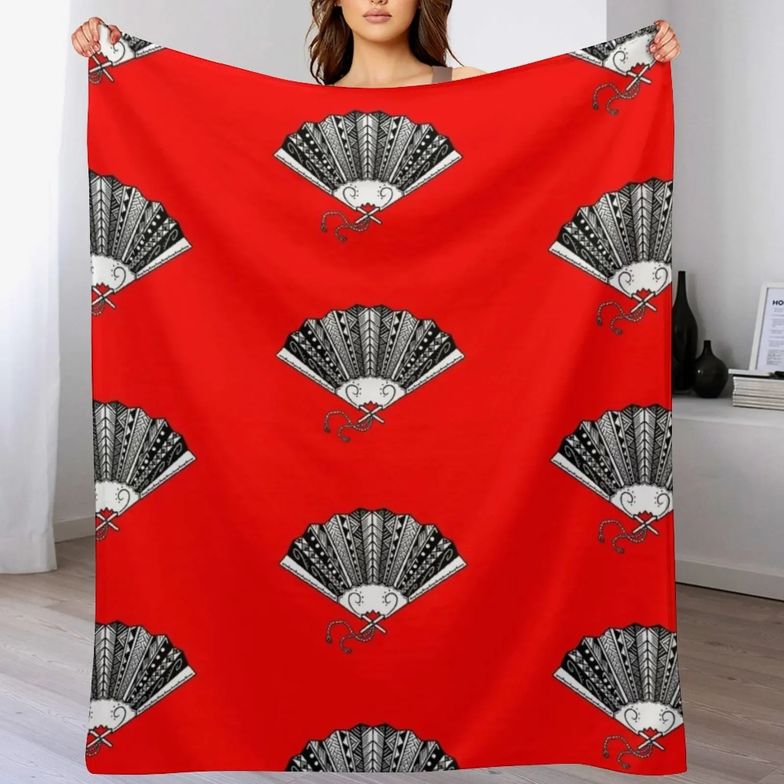 

Tribal Folding Fan Throw Blanket Bed linens Picnic Summer Beddings Blankets