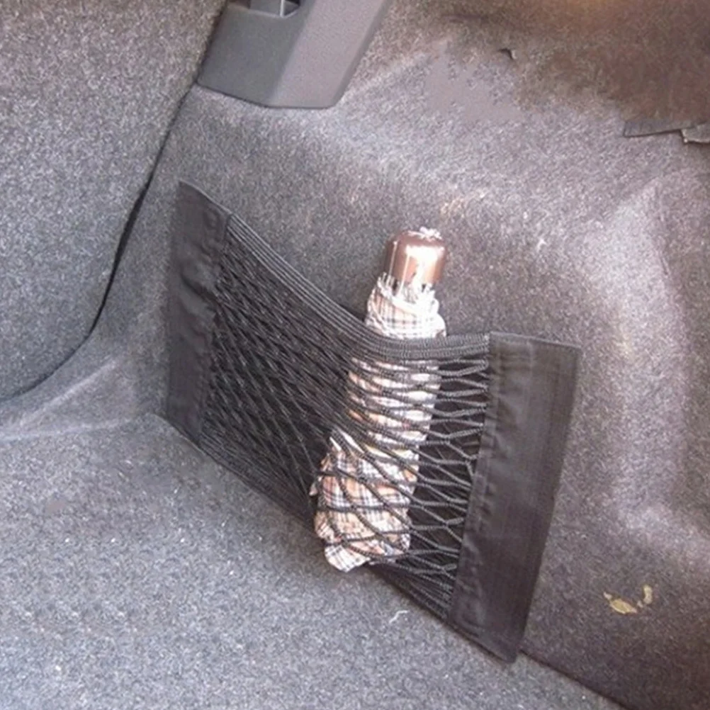 

4Pcs Car Trunk Storage Nets Elastic Oxford Cloth Cargo Organizer Double Layer High Strength Flexible Mesh Pocket for Vehicle