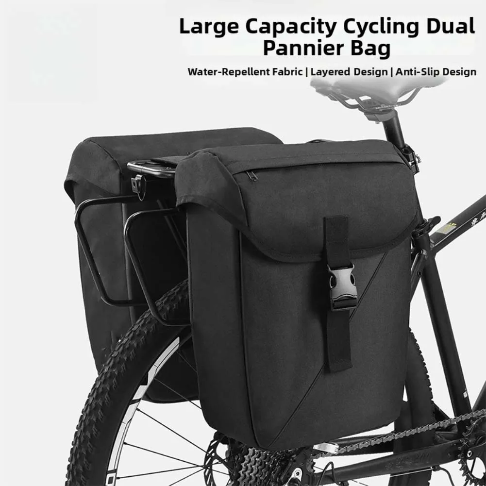 

Bike Trunk Bag Large Capacity 32L Luggage Dual-bag Bicycle Rear Seat Storage Pouch Waterproof Expandable Pannier Cycling Parts