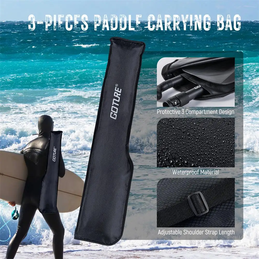 Goture SUP – tige de pagaie entièrement en Fiber de carbone, accessoires de Paddle Ultra léger en 3 Sections réglables de 170 à 215cm