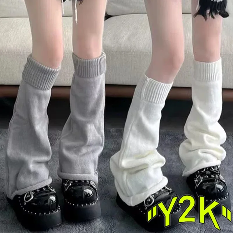 Lolita Y2K Socks Cute Flared Knitted Long Warmers Foot Cover White Arm Warmer Leg Warm Jk Autumn Calf Gaiters Sweet Legwarmers