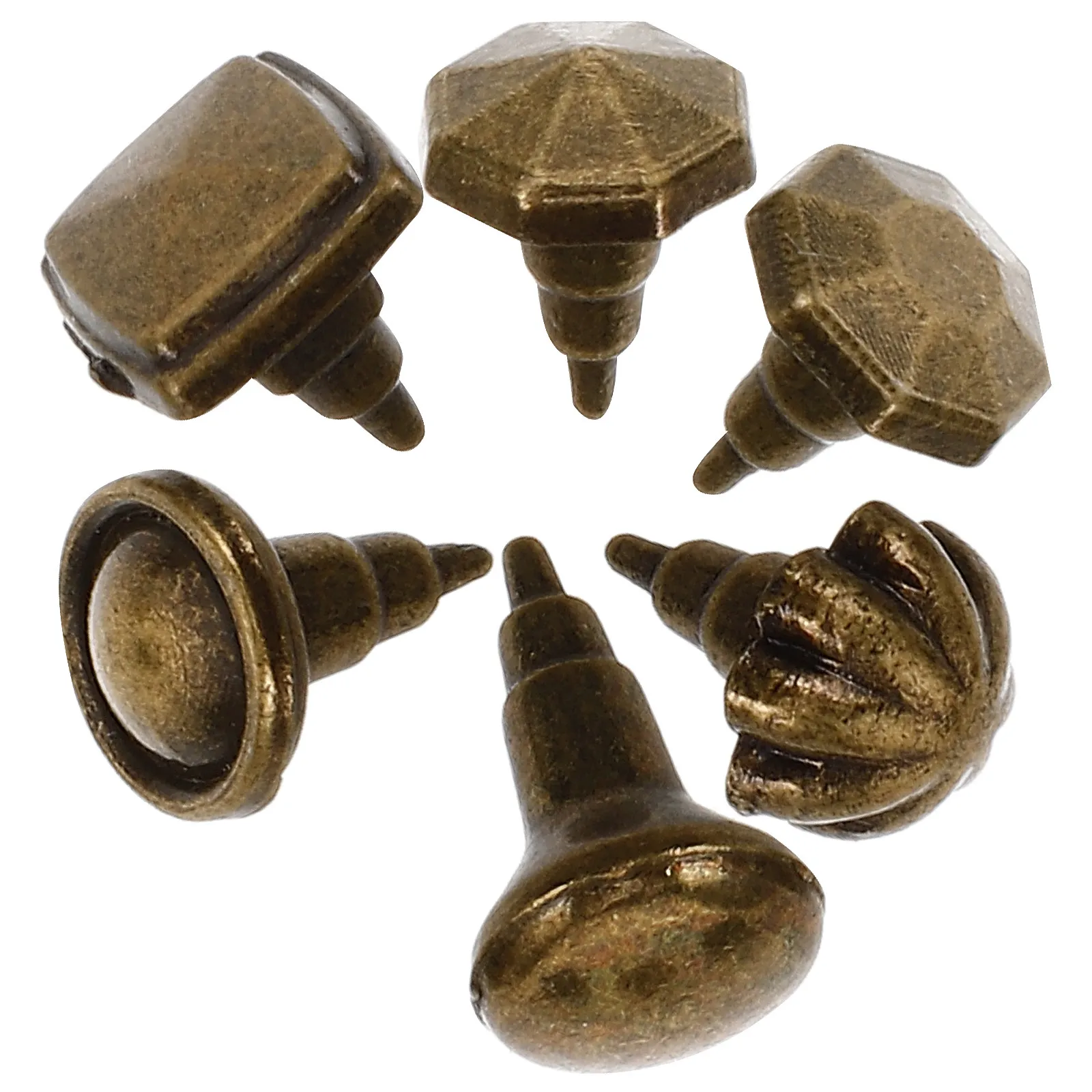 

6 Pcs 1:12 Scale Miniature Handles Round Head Pull Door Dollhouse Metal Hardware Dark Green Knobs for