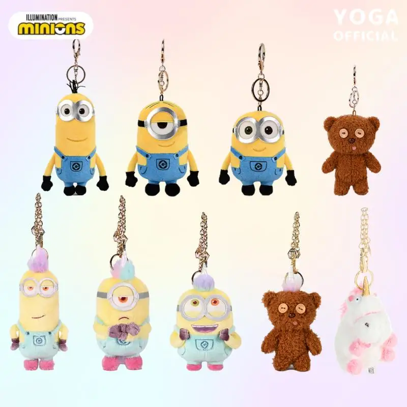 

Minions Stuart Kevin Plush Doll Pendant Bob Cute Toys Bags Pendant Cute Girls Keychain Childrens Schoolbag Zipper Birthday Gifts