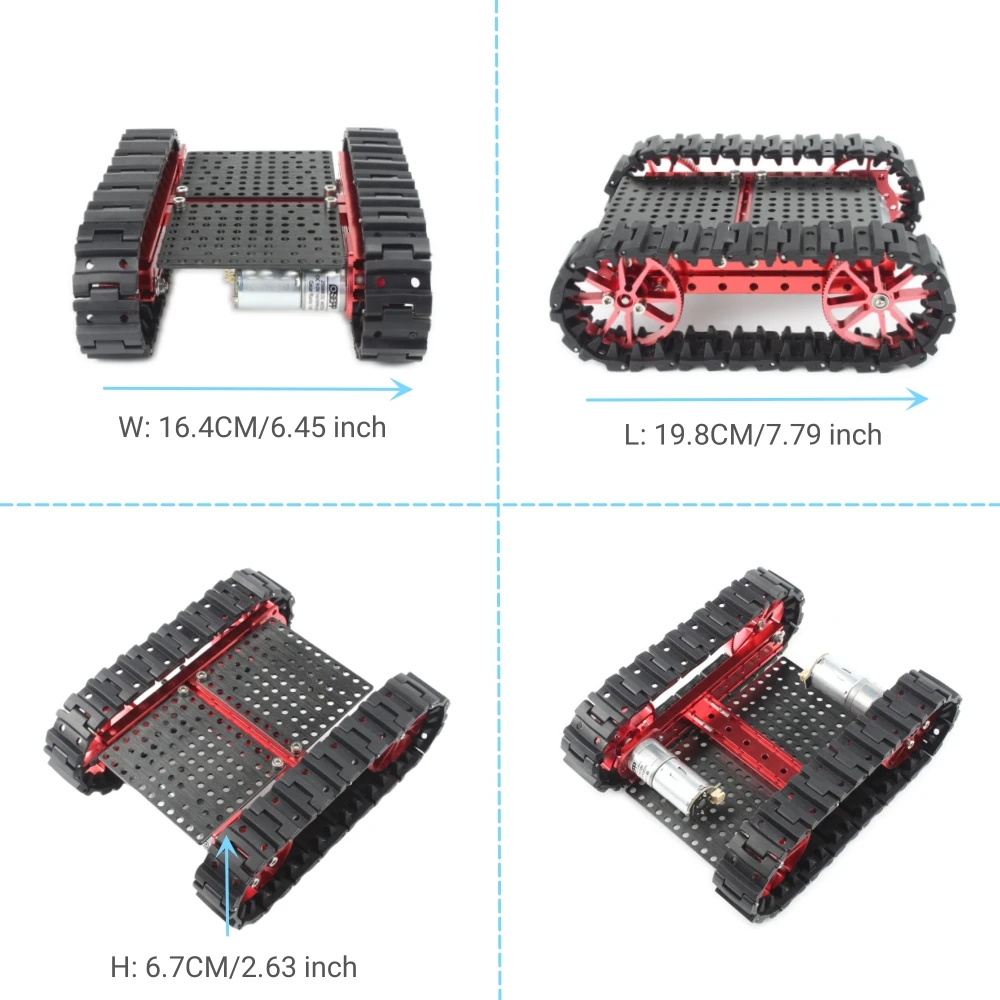 High Quality Aluminum Tank Chassis Tank Robotic Mechanical Kit For Electronics Hobbyist DIY Arduino