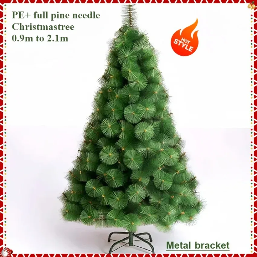 

Simulation Christmas Tree Pine Needles+PE Encryption Metal Base Luxury Christmas Tree 1.2m to 2.1m Christmas Party Decorations