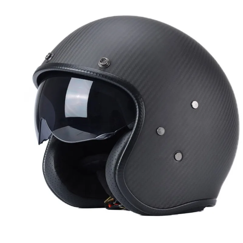Airo Vintage Half Motorcycle Helmet with Built-in Visor 3C Certified for Commuting