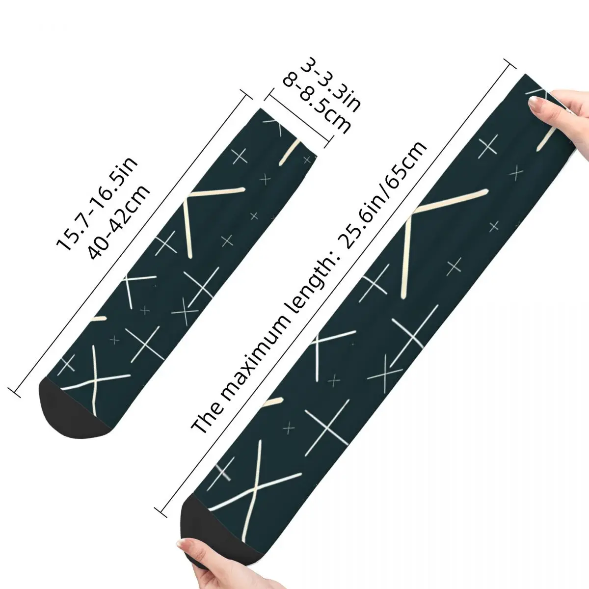 Funny Happy Sock for Men Abstract Cross X Hip Hop Cross Crucifixion Quality Pattern Printed Crew Sock Casual Gift