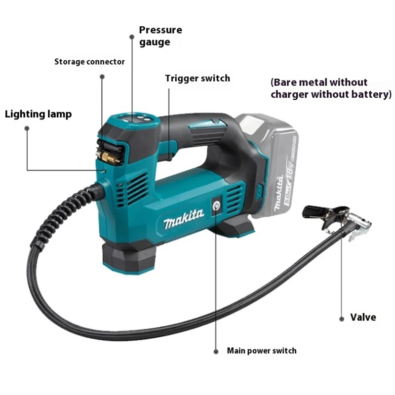 Makita DMP180 18V LXT Cordless Inflator For Car Portable Tyre Inflator Electric Motorcycle Pump Air Inflator MAKITA