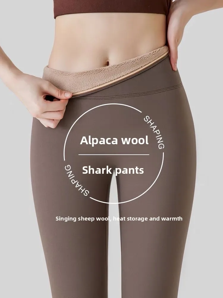 

High Waist Fce Lined Thi Yoga Pants Women's Slim Fit Base Layer Pants Outdoor Wear Casual Nine-Piece Pants Nylon Fiber