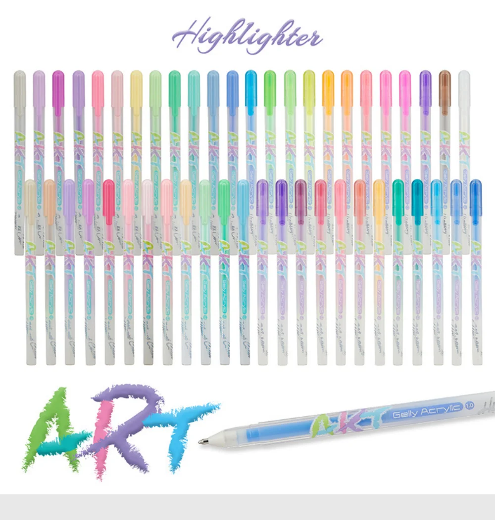 

Acrylic Highlights Gel Pen Bright Vivid Colors Quick-drying Ink Smooth Writing Student DIY Art Painting Hand Account Gel Pen